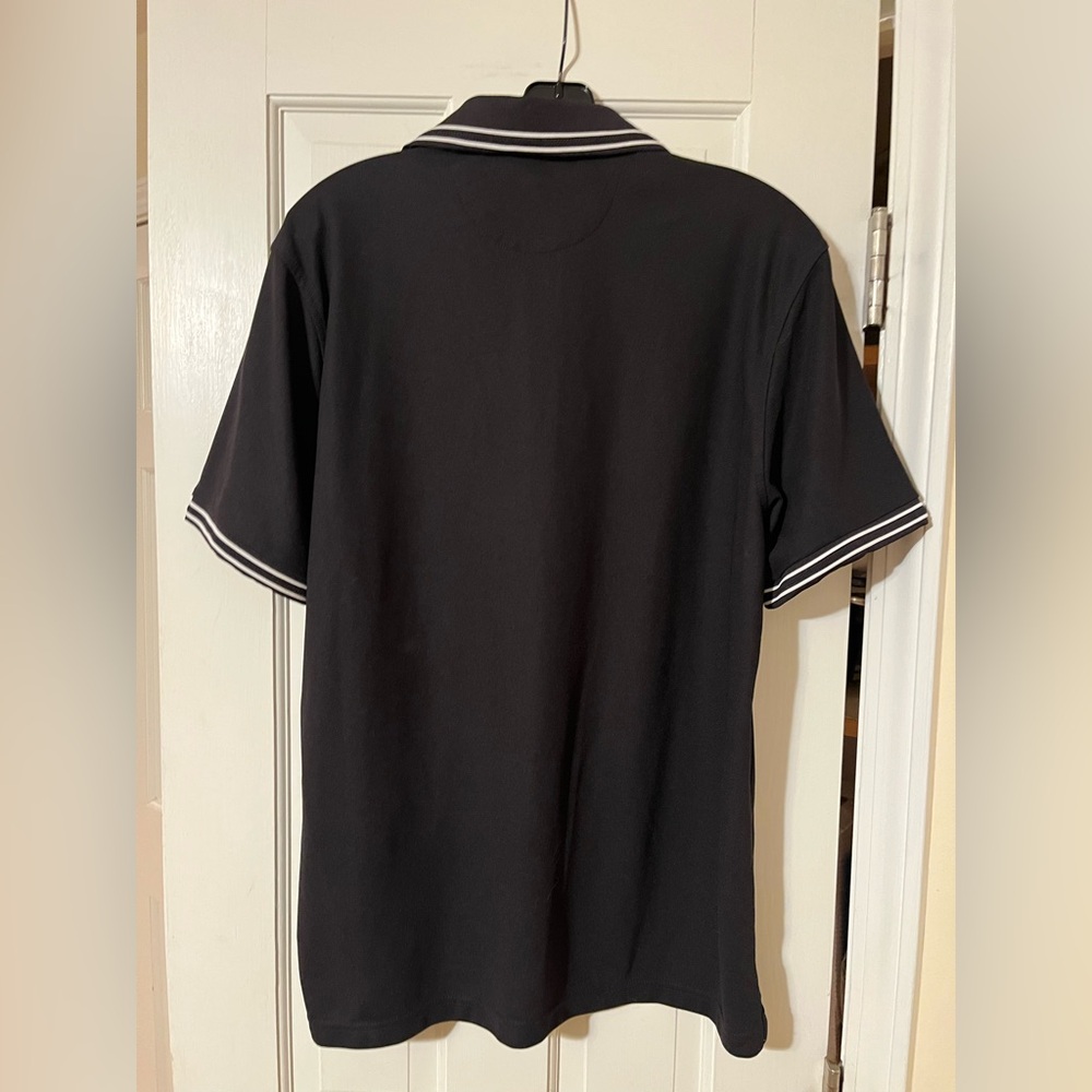 Club Room men’s black and white size large polo shirt - Picture 4 of 6